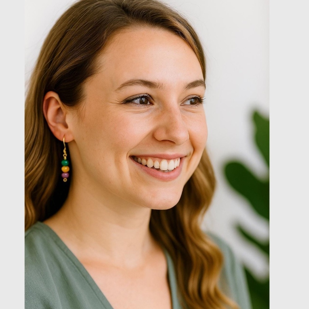 Handmade Jade Bead Earrings Lightweight Gemstone Drops w/ 18k Gold Plated Hooks - Picture 5 of 6